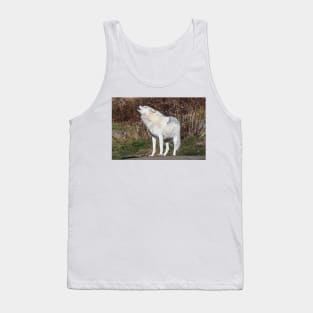 An Arctic Wolf Howls during the day Tank Top